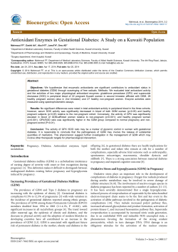 Antioxidant Enzymes in Gestational Diabetes