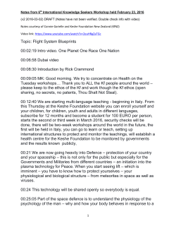 Notes from 6th International Knowledge Seekers Workshop held