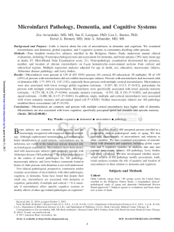 Microinfarct Pathology, Dementia, and Cognitive Systems
