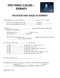 this thing called… eternity the door that leads to eternity