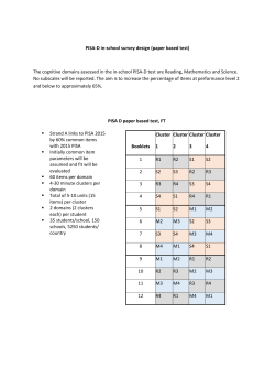 PISA-D in-school survey design (paper based test) The cognitive