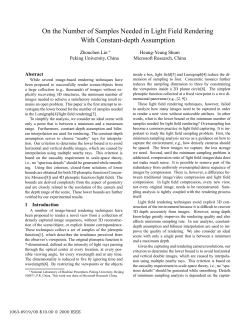 On the Number of Samples Needed in Light Field Rendering With
