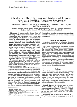 Conductive Hearing Loss and Malformed Low