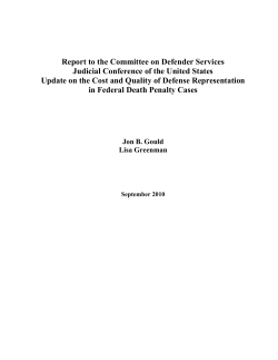 Report to the Committee on Defender Services Judicial Conference