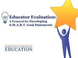 ESE SMART Goals Workshop PPT - Massachusetts Department of