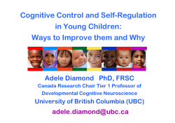 Conference November 12-13, 2009 - Cognitive Control and Self