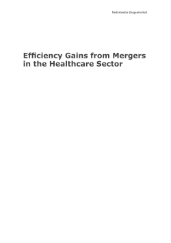 Efficiency Gains from Mergers in the Healthcare Sector