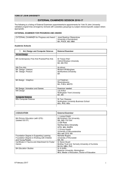 External Examiner Appointments