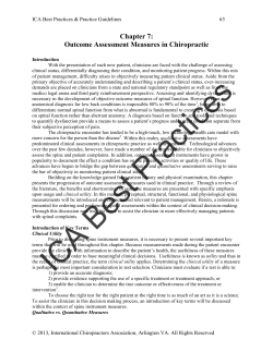 Chapter 7: Outcome Assessment Measures in