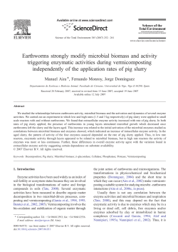 Earthworms strongly modify microbial biomass and activity triggering