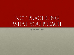 Not Practicing What You Preach