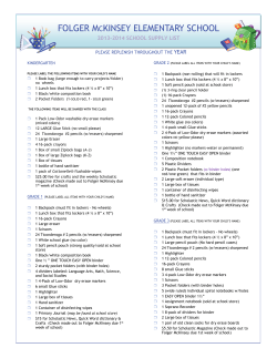 2013-2014 School Supply List
