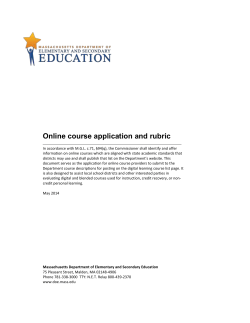 Online Course Application and Rubric