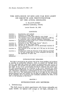 Identity of the phototropic reactions Coleoptile