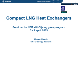 Compact LNG Heat Exchangers Project: 156662/210 Spiral Wound
