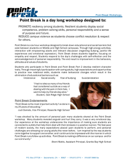 oint Brea - Point Break School Intervention Program