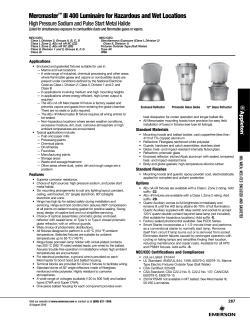 Mercmaster III 400 Luminaires Catalog Pages August 2016
