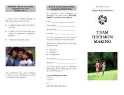 team decision making - Riverside County Department of Public