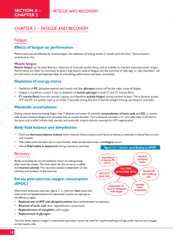 CHAPTER 2 – FATIGUE AND RECOVERY