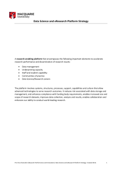 Data Science and eResearch Platform Strategy