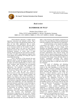 Book review HANDBOOK OF PULP - Environmental Engineering