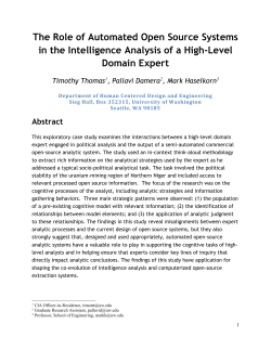 The Role of Automated Open Source Systems in the Intelligence