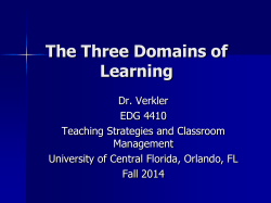 Domains of Learning