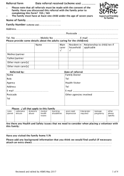 Referral Form - Home Start West Somerset