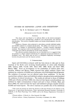 STUDIES ON REPORTED iX-LIPOIC ACID INHIBITIONS* By D. E.