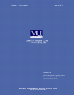 Software Project Guide Page 1 of 10 Software Project Guide