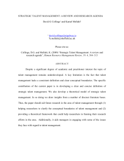 strategic talent management: a review and research