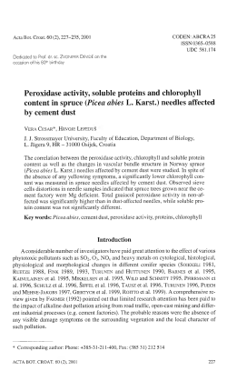 Peroxidase activity, soluble proteins and chlorophyll content in