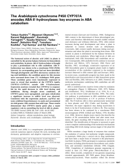 The Arabidopsis cytochrome P450 CYP707A encodes ABA