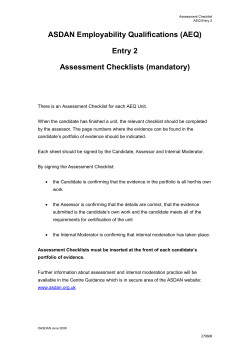 Assessment Checklist