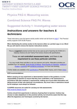 OCR GCSE Science Physics A and B PAG 4:Measuring Waves