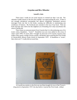 Crayolas and Mrs. Wheeler