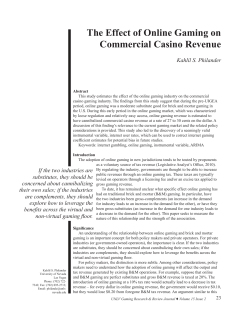 The Effect of Online Gaming on Commercial Casino Revenue
