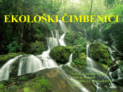 opća ekologija - Odjel za biologiju