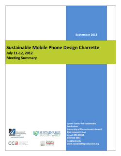 Charrette Participants - Lowell Center for Sustainable Production