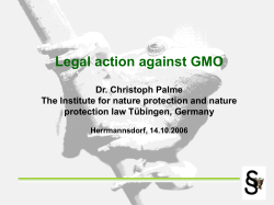 Legal action against GMO Dr. Christoph Palme The
