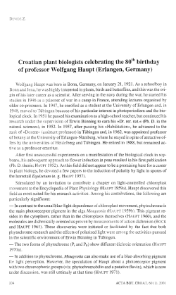 Croatian plant biologists celebrating the 80th birthday of professor