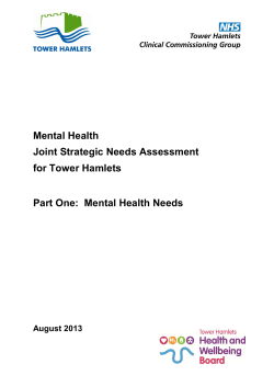 Mental Health Joint Strategic Needs Assessment for Tower Hamlets