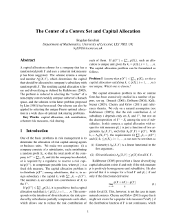 The Center of a Convex Set and Capital Allocation
