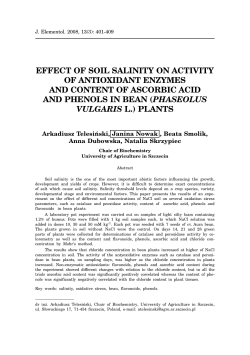 effect of soil salinity on activity of antioxidant enzymes and content of