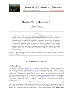 Bradley-Terry Models in R - Journal of Statistical Software
