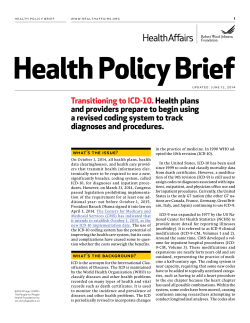 Transitioning to ICD-10. Health plans and providers