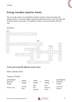 Activity: Energy Transfers Crossword - Teacher