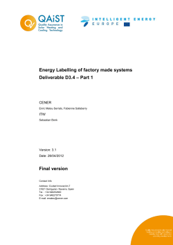 Energy Labelling of factory made systems