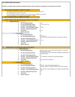 L-42- Valuation Basis (Life Insurance) How the policy data needed