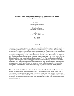 Cognitive Skills, Noncognitive Skills, and the Employment and